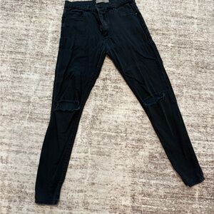 Topshop Black Distressed Women's Jeans